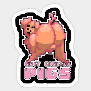 8 bit digital pigs Sticker